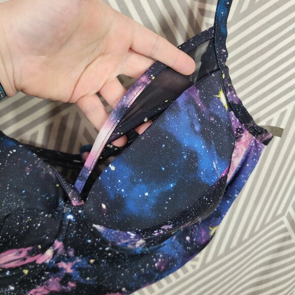 Torrid Swim Bikini Top Plus 3 3X Galaxy Strappy Push Up Balconette Underwire Bra - Picture 2 of 8